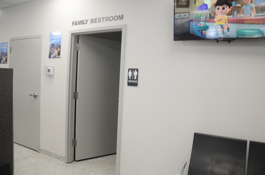 Entrance to family restroom